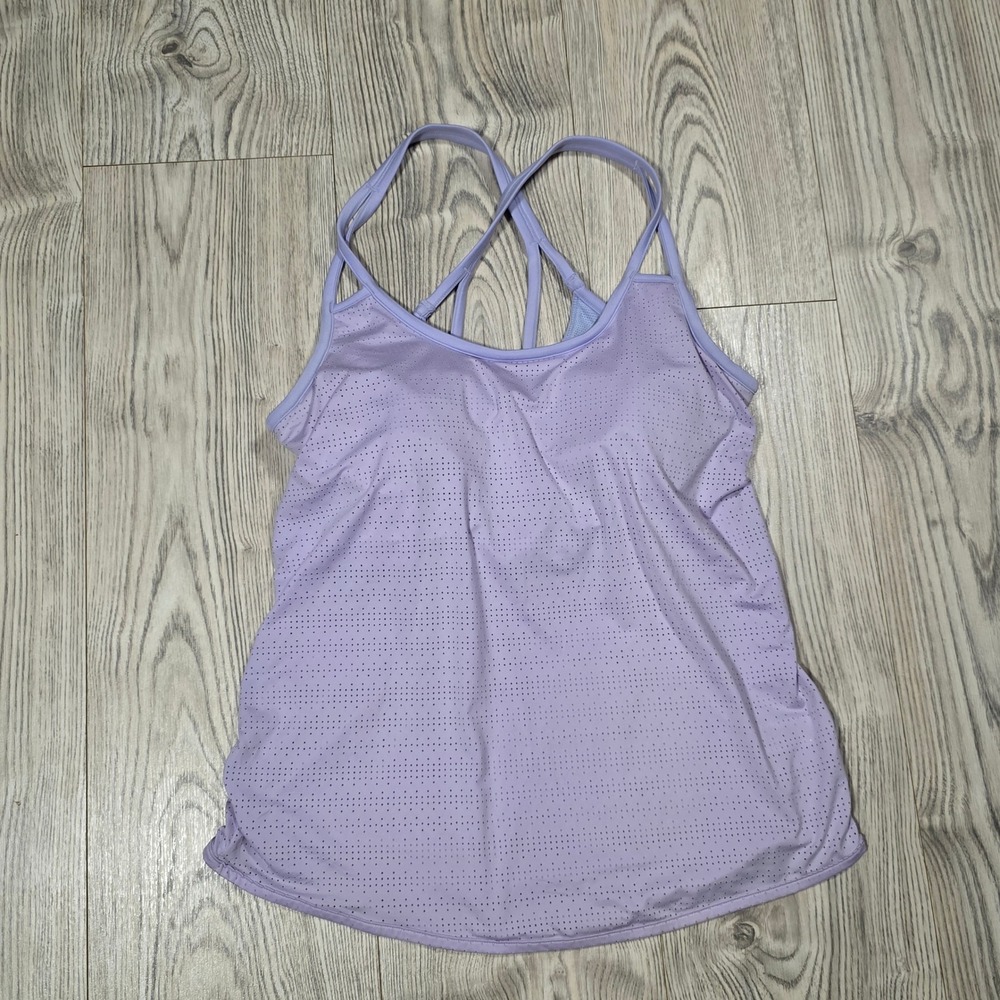 Athleta Chi Tank With Shelf Bra - Light Purple - Womens Small